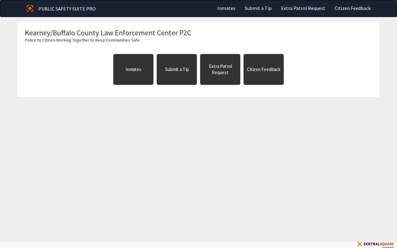 Buffalo County Jail current-inmate record lookup portal