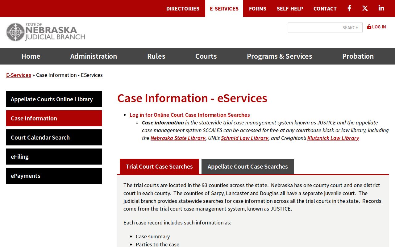 Buffalo County Nebraska court record and disposition search
