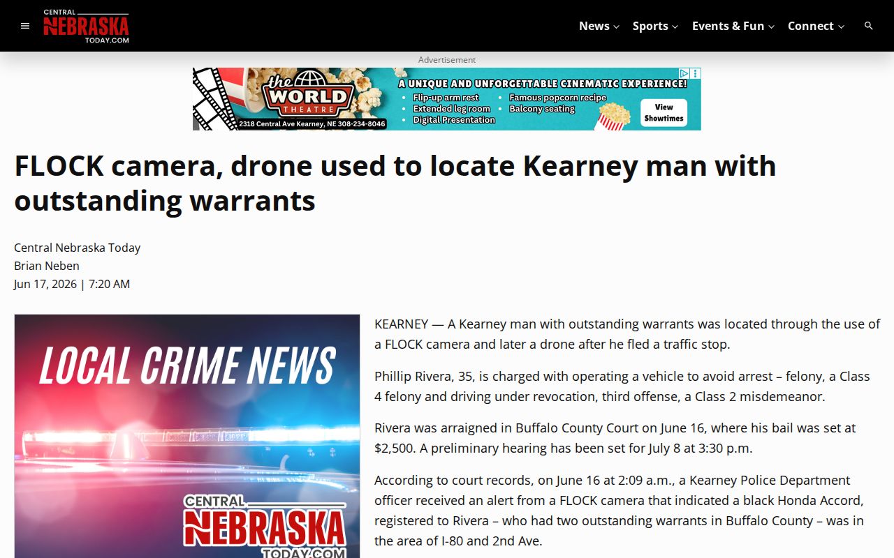 Buffalo County arrest news source page from Central Nebraska Today