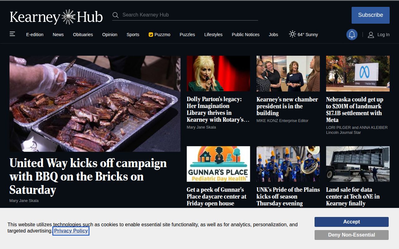 Buffalo County arrest news source page from Kearney Hub